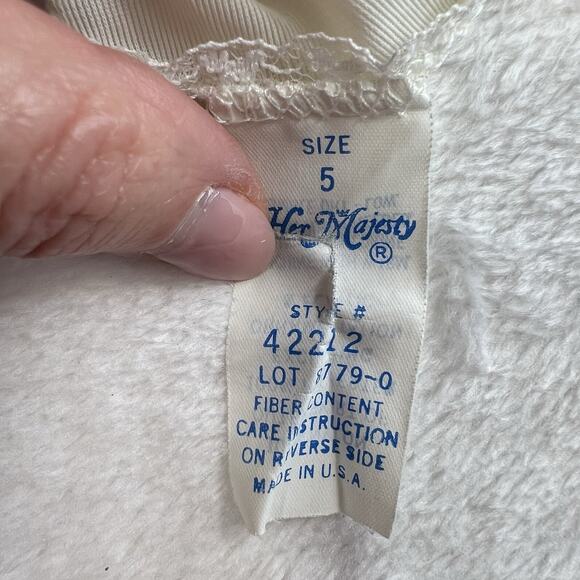 Vintage Girls 5 Her Majesty Dress Slip Petticoat Tutu Frilly Lace Liner Ivory - Picture 7 of 9